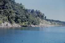 View northwest of Bluff Road bluffs